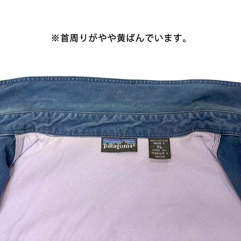 '90��patagonia �ѥ����˥���INDIGO WORK SHIRTS ����ǥ��� �������ġ�col.INDIGO��size:MEN'S XL��COTTON100%����VINTAGE �ӥ�ơ����ۡ���šۡ�Ź�޻����Բġ�