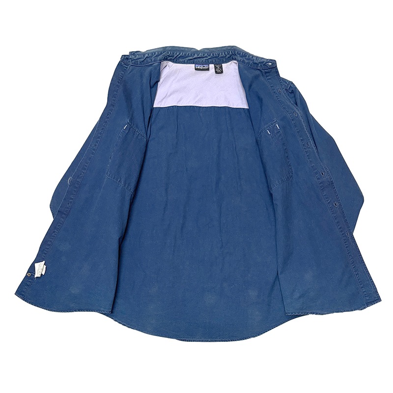 '90��patagonia �ѥ����˥���INDIGO WORK SHIRTS ����ǥ��� �������ġ�col.INDIGO��size:MEN'S XL��COTTON100%����VINTAGE �ӥ�ơ����ۡ���šۡ�Ź�޻����Բġ�