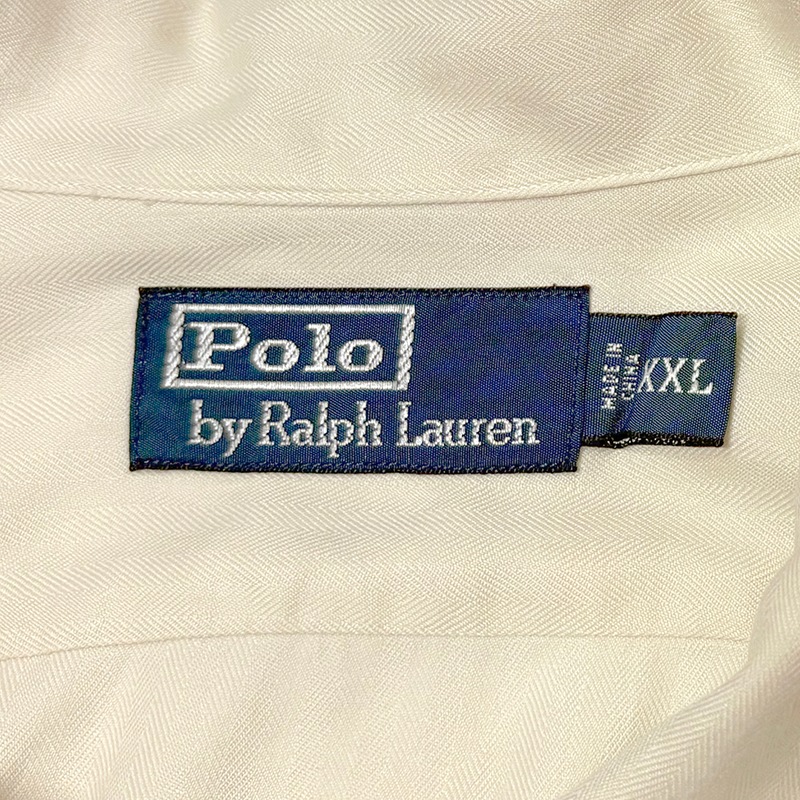 90s��Polo by Ralph Lauren �ݥ� ���ե������L/S SILK SHIRT ���󥰥��꡼�� ���륯����� ��col.NATURAL��size:XXL ��VINTAGE �ӥ�ơ����ۡ���šۡ�Ź�޻����Բġ�