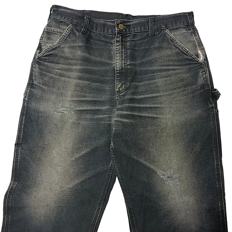 ��good fade!�� Carhartt �����ϡ��ȡ�Single Knee Painter Pants ���󥰥�ˡ� �ڥ��󥿡��ѥ�ġ�col.BLACK��size:W36��L34ɽ����12oz�����å����ϡ�COTTON100%����USED �桼���ɡۡ���šۡ�Ź�޻����Բġ�