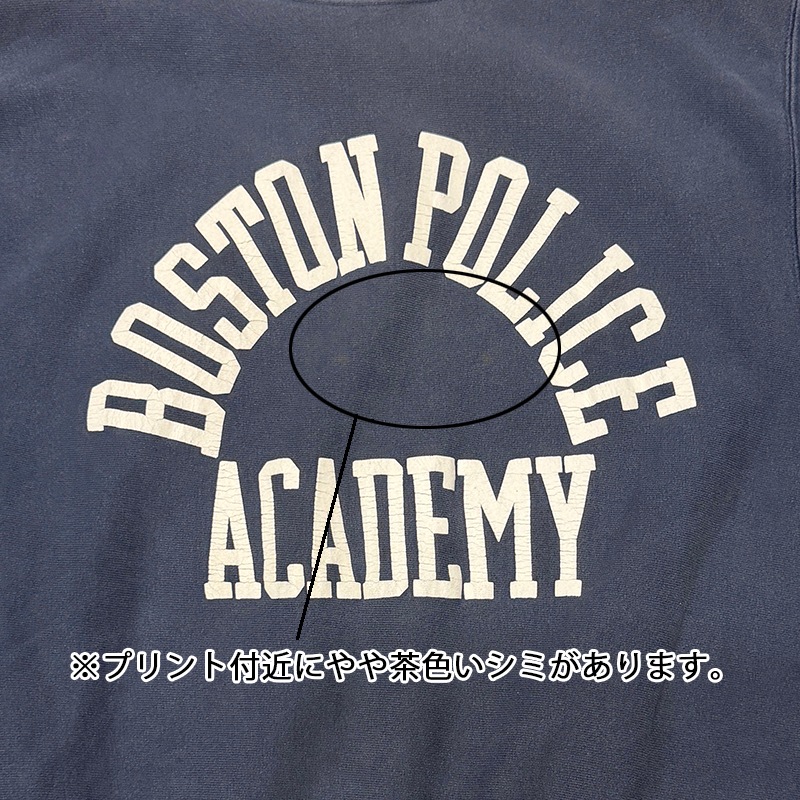 ��SALE 20%OFF�� 90s��Champion �����ԥ���REVERSE WEAVE CREW NECK SWEAT SHIRTS ��С����������� ���롼�ͥå� �������å� ����ġ�BOSTON POLICE ACADEMY��col:NAVY��size:XX-LARGE���ɽ�������Made in U.S.A����VINTAGE ������ơ����ۡ���šۡ�Ź�޻����Բġ�