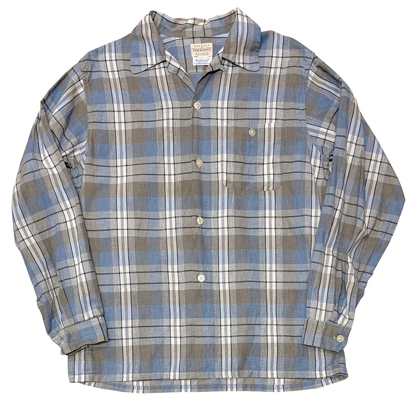 50-60s��TOWN CRAFT �����󥯥�եȡ�OPEN COLLAR SHIRTS �����ץ󥫥顼 ����ġ�size:MEDIUM(15-15 1/2)��DAN RIVER��Wrinkl��SHED��PENNEY'S��VINTAGE �ӥ�ơ����ۡ���š�