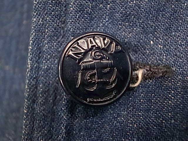 40's��US NAVY��DENIM SHAWL COLLAR JAKET with STENCIL INDIGO �ǥ˥� ���硼�륫�顼 ���㥱�åȡ����ƥ󥷥롡color:INDIGO��Vintage ������ơ����ۡ���š�