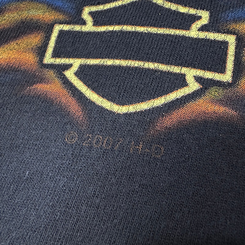 00s��Harley-Davidson �ϡ��졼���ӥåɥ���LONG SLEEVE T-SHIRTS ���󥰥��꡼�� T����ġ�col:NAVY��size:2XL��Made in U.S.A.����USED �桼���ɡۡ���šۡ�Ź�޻����Բġ�