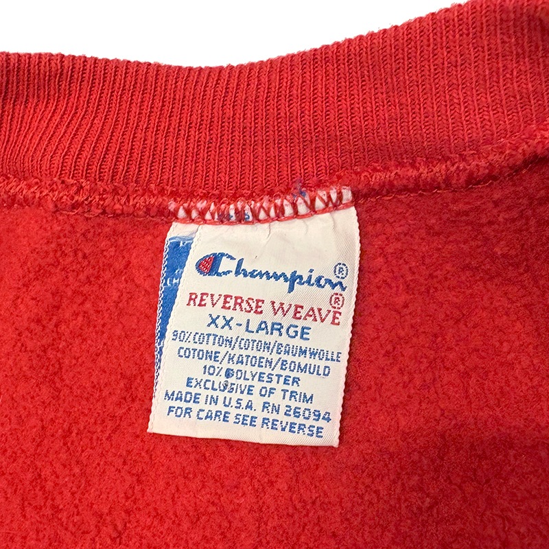 ��SALE 20%OFF�� 90s��Champion �����ԥ���REVERSE WEAVE CREW NECK SWEAT SHIRTS ��С����������� ���롼�ͥå� �������å� ����ġ����ݥ���ȡ�col:RED��size:XX-LARGE���ɽ�������MADE IN U.S.A.����VINTAGE ������ơ����ۡ���šۡ�Ź�޻����Բġ�