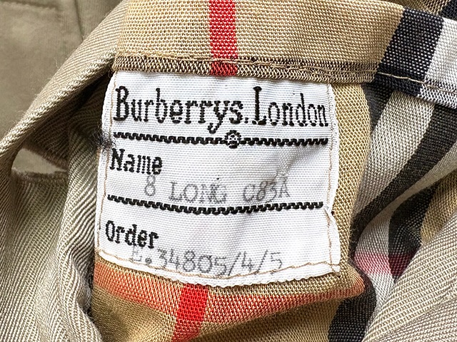 Burberry �С��Х꡼��TRENCH COAT �ȥ��������ȡ�color.BEIGE��size :8-LONG���С��Х꡼�����å���Made in ENGLAND ��OLD ������ɡۡ���š�