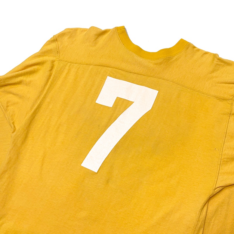 70s��Champion �����ԥ���FOOTBALL TEE �եåȥܡ��� T����ġ�col:YELLOW��size:42��Made in U.S.A. ��VINTAGE �ӥ�ơ����ۡ���š�
