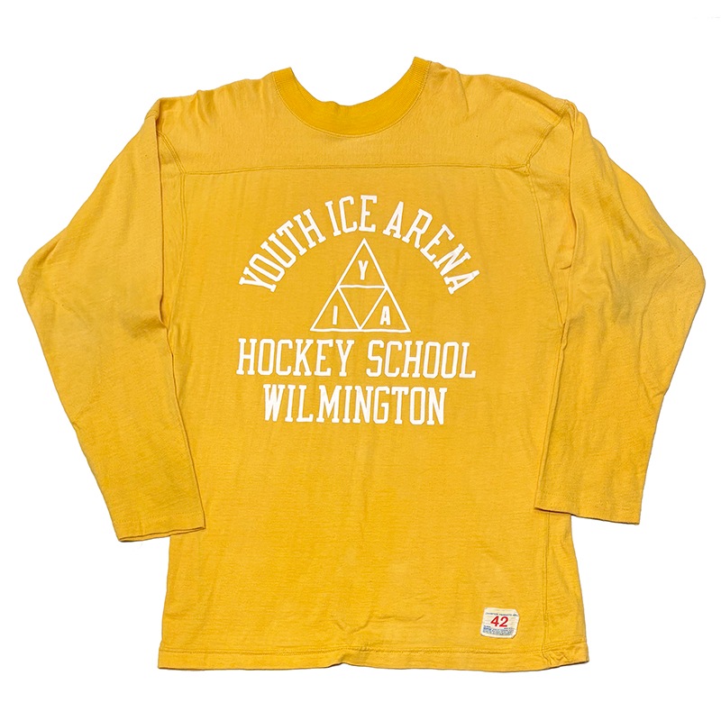70s��Champion �����ԥ���FOOTBALL TEE �եåȥܡ��� T����ġ�col:YELLOW��size:42��Made in U.S.A. ��VINTAGE �ӥ�ơ����ۡ���š�