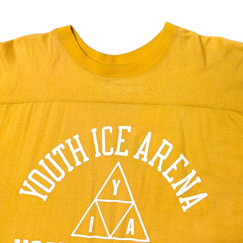 70s��Champion �����ԥ���FOOTBALL TEE �եåȥܡ��� T����ġ�col:YELLOW��size:42��Made in U.S.A. ��VINTAGE �ӥ�ơ����ۡ���š�