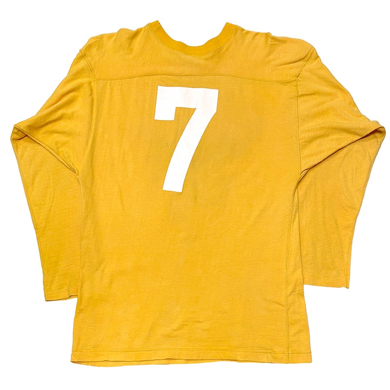 70s��Champion �����ԥ���FOOTBALL TEE �եåȥܡ��� T����ġ�col:YELLOW��size:42��Made in U.S.A. ��VINTAGE �ӥ�ơ����ۡ���š�
