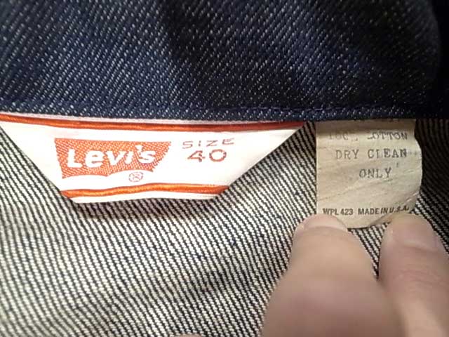 �� DEADSTOCK��70's Levi's �꡼�Х��� DENIM TAILORED JACKET �ǥ˥�ơ��顼�ɥ��㥱�å� ����󥸥��� size:40 �ǥåɥ��ȥå���Vintage ������ơ����ۡ���š�