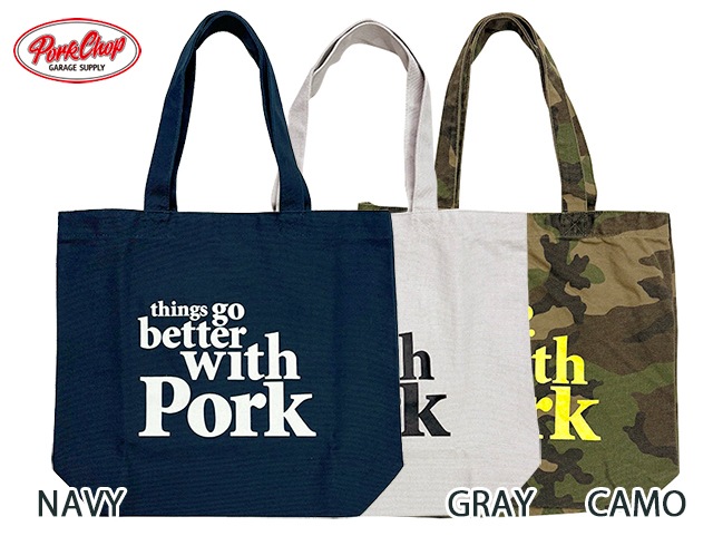 PORKCHOP GARAGE SUPPLY ݡå 졼ץ饤THINGS GO BETTER TOTE BAG 󥰥  ٥ ȡȥХå3(NAVY/GRAY/CAMO)Ф2025SS