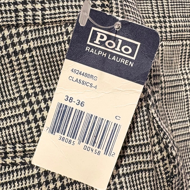 ��DEADSTOCK�� 90s��Polo by Ralph Lauren �ݥ� ���ե������COTTON/LINEN SLACKS ���åȥ��ͥ� ����å�����2���å���col.BLACK�������ꡡsize:W38��L36���ڥǥåɥ��ȥå��ۡ���šۡ�Ź�޻����Բġ�