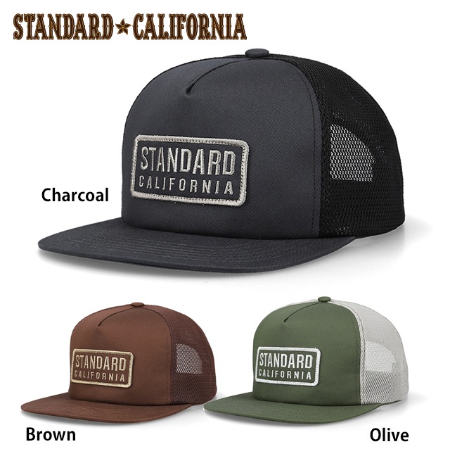 STANDARD CALIFORNIA ����������ɥ���ե���˥� SD Box Logo Patch Mesh Cap���ܥå��������ѥå���å��奭��åס�3����Charcoal/Olive/Brown��Made in Japan