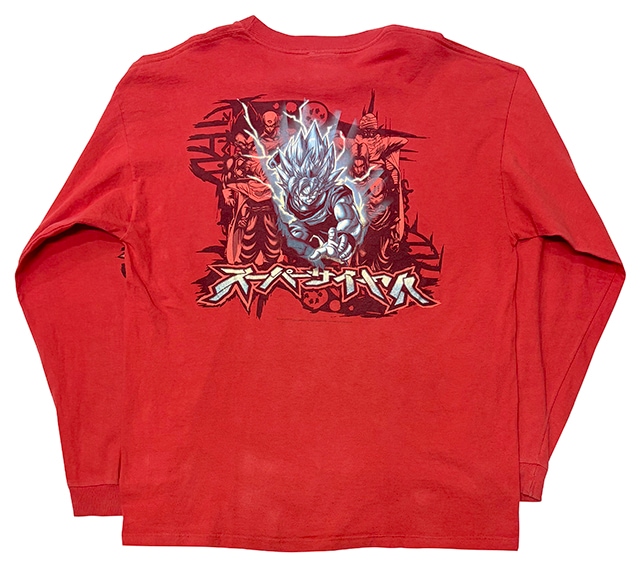 ��SALE 30%OFF��00s��DRAGON BALL Z �ɥ饴��ܡ���Z��LONG SLEEVE T-SHIRTS ���󥰥��꡼�� T����ġ�col:RED��size:XL��µ�ץ���ͭ��COTTON100% ��USED �桼���ɡۡ���šۡ�Ź�޻����Բġ�