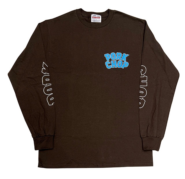PORKCHOP GARAGE SUPPLY �ݡ�������å� ���졼�����ץ饤��WP BIG LOGO L/S TEE���ӥå����� ĹµT����ġ�����T��3��(WHITE/BLACK/DARK BROWN)��2025SS