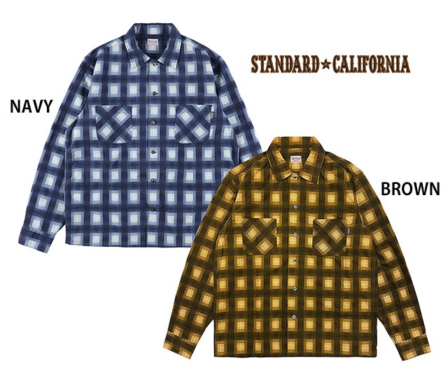 STANDARD CALIFORNIA ����������ɥ���ե���˥�SD Print Flannel Check Shirt���ץ��ȥե��ͥ�����å�����ġ�2����NAVY/BROWN��