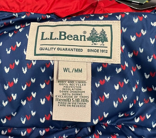 【SALE 50OFF】 L.L.Bean エルエルビーン トレイルモデルダウンベスト 82 3色（DARK RED/FIELD GOLD