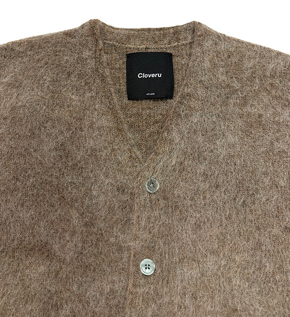 Cloveru �������Х� Simple Wool Mohair Cardigan������ץ륦�����إ������ǥ�����2����Brown/Black��