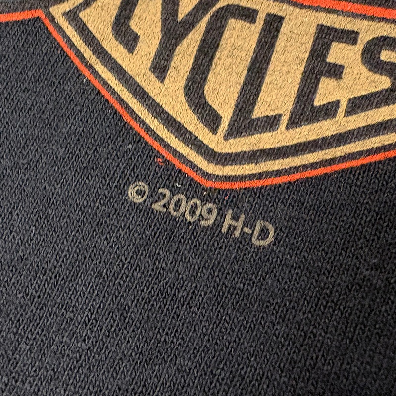 ��09��Harley-Davidson �ϡ��졼���ӥåɥ���SHORT SLEEVE T-SHIRTS ���硼�ȥ��꡼�� T����ġ�col:BLACK��size:2XL����USED �桼���ɡۡ���šۡ�Ź�޻����Բġ�