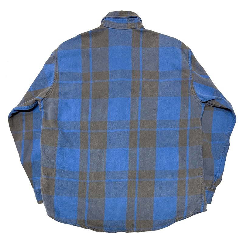 90s��St. John's Bay������� ����󥺥٥���COTTON FLANNEL SHIRT ���åȥ� �ե��ͥ� ����ġ�col:BLUE��BLACK��size:XLT TALL���Х����顼��Made in U.S.A. ��VINTAGE ������ơ����ۡ���šۡ�Ź�޻����Բġ�