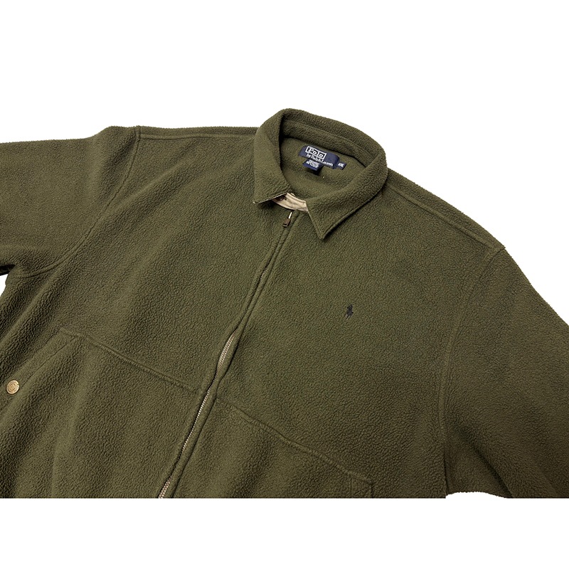 Polo by Ralph Lauren �ݥ� ���ե�����󡡥ե꡼�� �������󥰥ȥåס�col.OLIVE��size:XXL���ϥ��ȥ󥸥㥱�åȡ���USED �桼���ɡۡ���š�