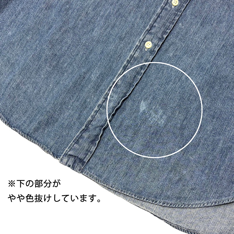 Ralph Lauren ���ե������ BD DENIM SHIRT �ܥ�������� �ǥ˥ॷ��ġ�col:INDIGO��size:XXL��COTTON100%����USED �桼���ɡۡ���šۡ�Ź�޻����Բġ�