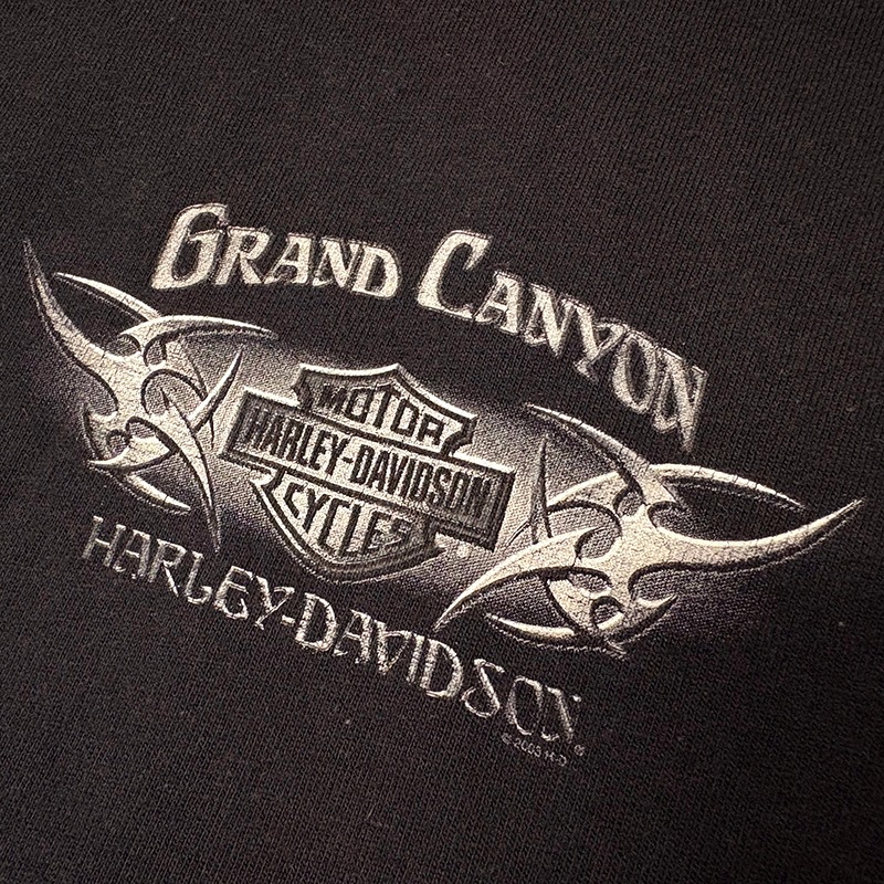 ��03��Harley-Davidson �ϡ��졼���ӥåɥ���SHORT SLEEVE T-SHIRTS ���硼�ȥ��꡼�� T����ġ�col:BLACK��size:2XL����USED �桼���ɡۡ���šۡ�Ź�޻����Բġ�