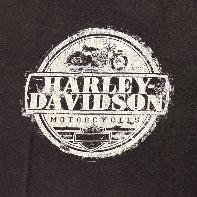 ��16��Harley-Davidson �ϡ��졼���ӥåɥ���SHORT SLEEVE T-SHIRTS ���硼�ȥ��꡼�� T����ġ�col:BLACK��size:2XL����USED �桼���ɡۡ���šۡ�Ź�޻����Բġ�