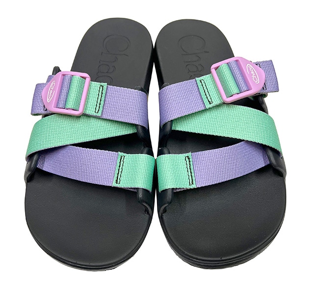 Chaco ���㥳��Ws CHILLOS SLIDE ������ ���饤�ɡ�PURPLE GREEN �ѡ��ץ륰�꡼�󡡥�����:7��LADYS ��ǥ�������WOMENS���������