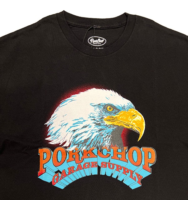 MASSES  PORKCHOP GARAGE SUPPLYޥߥݡå 졼ץ饤T-SHIRT EAGLE TġȾµ2(BLACK/WHITE)2025SS
