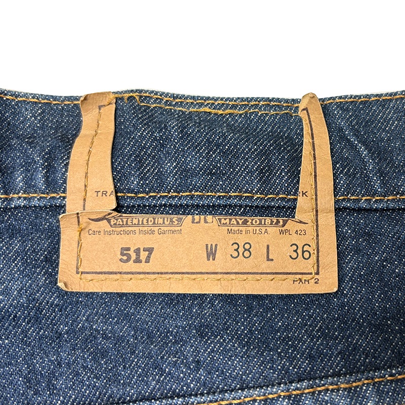 1993ǯ 9������Levi's �꡼�Х�����517��col.INDIGO��size.W38/L36ɽ����COTTON100%���֡��ĥ��åȡ�Made in U.S.A. ��VINTAGE ������ơ����ۡ���š�