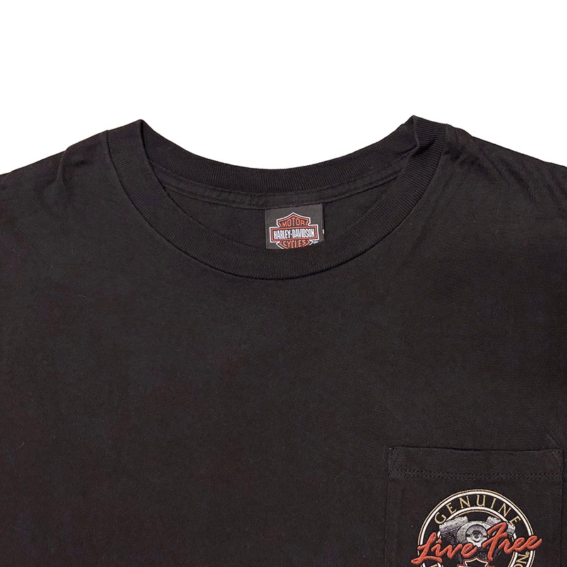 ��10��Harley-Davidson �ϡ��졼���ӥåɥ���SHORT SLEEVE POCKET T-SHIRTS ���硼�ȥ��꡼�� �ݥ��å� T����ġ�col:BLACK��size:2XL����USED �桼���ɡۡ���šۡ�Ź�޻����Բġ�