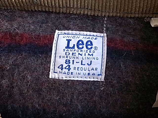 �� DEADSTOCK��60's Lee �꡼��81-LJ DENIM COVERALL JACKET��ALASKAN LINING �ǥ˥ࡡ���С������롡�֥�󥱥åȥ饤�ʡ���size:44��Made in USA �ǥåɥ��ȥå���1960ǯ������Vintage ������ơ����ۡ���š�