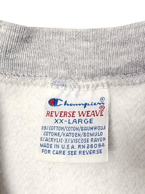 ��SALE 30%OFF�� 90s��Champion �����ԥ���REVERSE WEAVE CREW NECK SWEAT SHIRTS ��С����������� ���롼�ͥå� �������å� ����ġ�col:GRAY��size:XX-LARGE���ɽ�����������顦��꡼�ޥ������ء�MADE IN U.S.A. ����ꥫ����BIG SIZE����VINTAGE ������ơ����ۡ���šۡ�Ź�޻����Բġ�