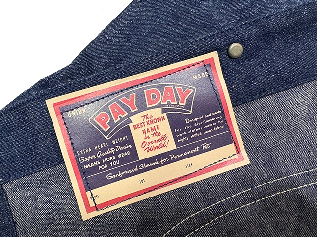 PAYDAY �ڥ��ǥ���40s WW2 MODEL��DENIM COVERALL �ǥ˥� ���С������롡NON WASH �Υ󥦥��å��塡�����ǥ롡��������2025SS