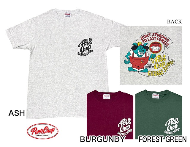 PORKCHOP GARAGE SUPPLY �ݡ�������å� ���졼�����ץ饤��PORKY TEE���ݡ����� T����ġ�Ⱦµ��3��(ASH/BURGUNDY/FOREST GREEN)��2026SS