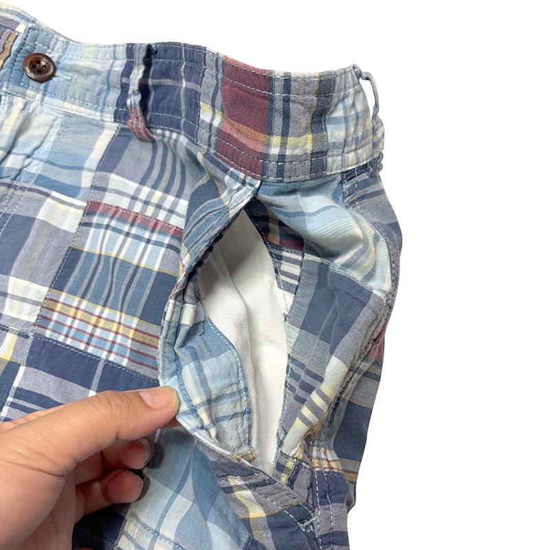 Polo by Ralph Lauren �ݥ� ���ե������MADRAS CHECK CARGO SHORTS �ޥɥ饹�����å� ���������硼�ġ�col.BLUE�ϡ�size:W36��COTTON100�� ��USED �桼���ɡۡ���šۡ�Ź�޻����Բġ�