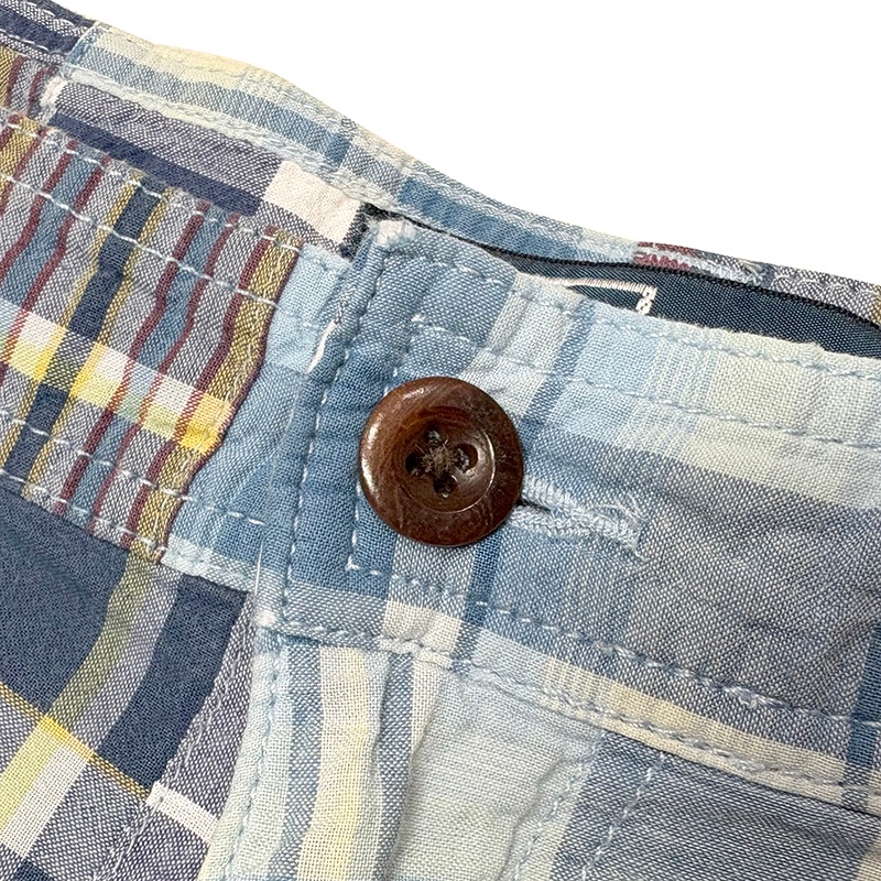 Polo by Ralph Lauren �ݥ� ���ե������MADRAS CHECK CARGO SHORTS �ޥɥ饹�����å� ���������硼�ġ�col.BLUE�ϡ�size:W36��COTTON100�� ��USED �桼���ɡۡ���šۡ�Ź�޻����Բġ�