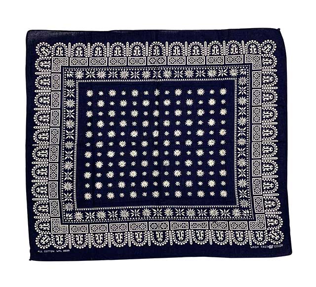 WASH FAST COLOR ޡꡡGOLD RUSH BANDANA Хʡcolor:NAVY/WHITE size:5649.5cm 󥦥å塡DEADSTOCK ǥåɥȥåVintage ơۡš