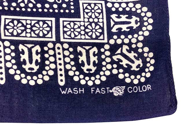 WASH FAST COLOR ޡꡡGOLD RUSH BANDANA Хʡcolor:NAVY/WHITE size:5649.5cm 󥦥å塡DEADSTOCK ǥåɥȥåVintage ơۡš