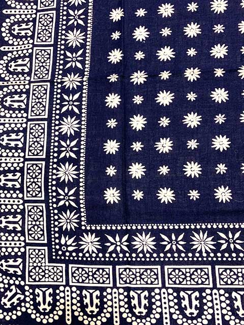 WASH FAST COLOR ޡꡡGOLD RUSH BANDANA Хʡcolor:NAVY/WHITE size:5649.5cm 󥦥å塡DEADSTOCK ǥåɥȥåVintage ơۡš