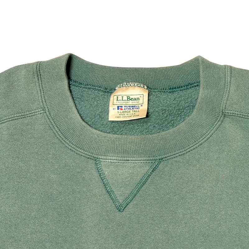 ��SALE 20%OFF�� 90s��L.L.BEAN by RUSSELL ATHLETIC ���륨��ӡ��� �� ��å��륢������å���CREW NECK SWEAT ���롼�ͥå� �������åȡ�col:GREEN��size:X-LARGE TALL��Made in U.S.A.����VINTAGE �ӥ�ơ����ۡ���šۡ�Ź�޻����Բġ�