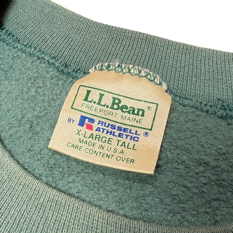 ��SALE 20%OFF�� 90s��L.L.BEAN by RUSSELL ATHLETIC ���륨��ӡ��� �� ��å��륢������å���CREW NECK SWEAT ���롼�ͥå� �������åȡ�col:GREEN��size:X-LARGE TALL��Made in U.S.A.����VINTAGE �ӥ�ơ����ۡ���šۡ�Ź�޻����Բġ�