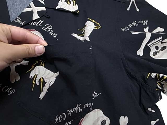 SCHOTT ����åȡ�HAWAIIAN SHIRT SKULL �ϥ磻���� ����� �����롡�������ϥ磻���󥷥�ġ������ϥ���ġ�2��(BLACK/L.GREY)