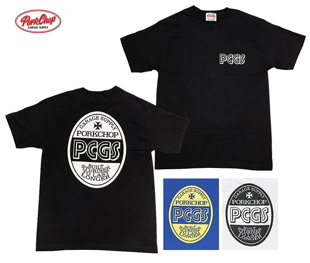 PORKCHOP �ݡ�������åס�PCGS OVAL TEE PCGS �����Х� T����ġ�Ⱦµ��3��(BLACK/WHITE/BLUE)