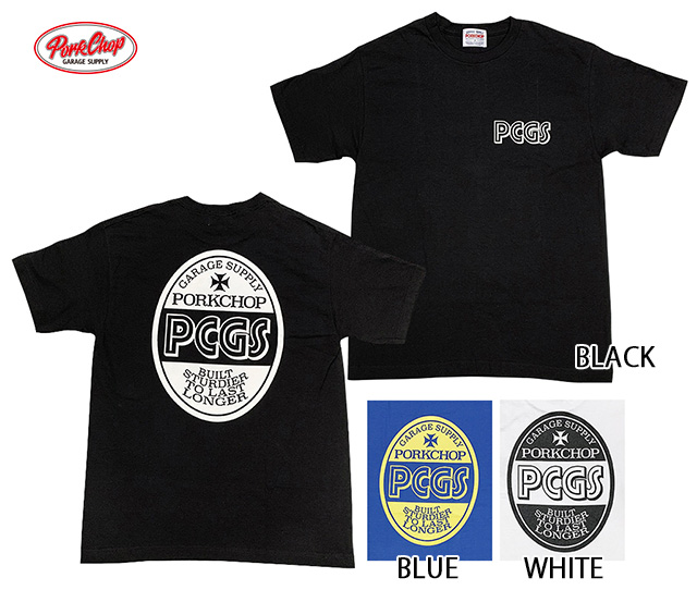 PORKCHOP �ݡ�������åס�PCGS OVAL TEE PCGS �����Х� T����ġ�Ⱦµ��3��(BLACK/WHITE/BLUE)