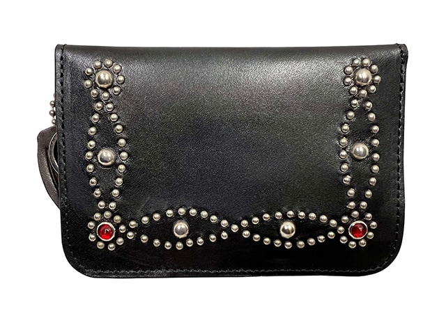 HTC エイチティーシー T-2 Wallet STUDS STONE BLACK/RED ミドル