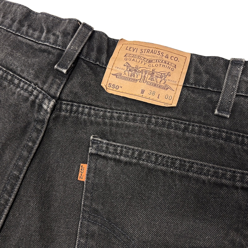 90s��Levi's �꡼�Х�����550�����硼�ȥѥ�ġ�col.������BLACK��size.W38/L00ɽ����00��󥰥���Made in U.S.A.���֥�å��ǥ˥�ѥ�ġ���VINTAGE ������ơ����ۡ���šۡ�Ź�޻����Բġ�