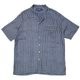 90s��POLO GOLF-RALPH LAUREN- �ݥ������ ���ե������"CLAYTON" OPEN COLLAR S/S SHIRT "���쥤�ȥ�" �����ץ󥫥顼 ���硼�ȥ��꡼�� ����ġ�col.BLUE��size:L��VISCOSE(�졼���)100% ��VINTAGE �ӥ�ơ����ۡ���š�